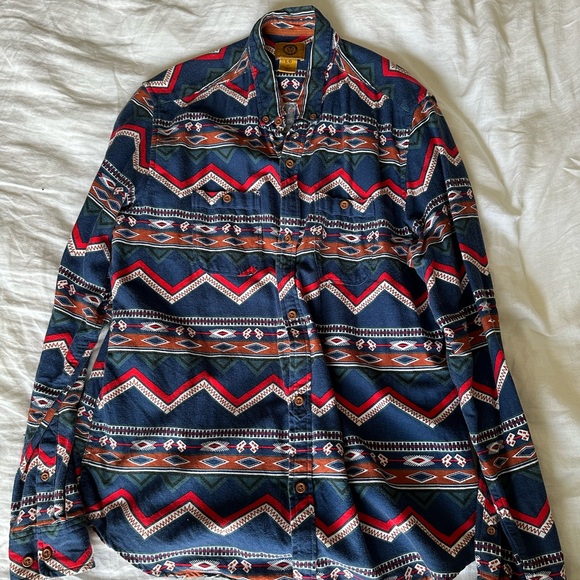 Stapleford Other - Stapleford Men's Large Aztec Pattern Button Down Western Shirt 100% Cotton